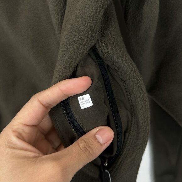 Lululemon Tumbled Fleece Half-Zip Jacket Olive Brown  Size: XS NWT - Picture 7 of 11